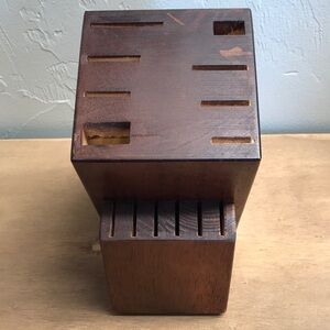 Cherry wood Knife Block Holder 14 Slot Knives "block only" Unbranded